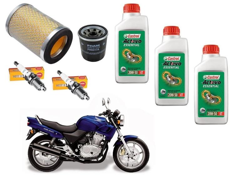 Imagem de Filtro Ar Oleo Castrol 20W50 Vela Ngk Cb 500 1998 Ate 2005