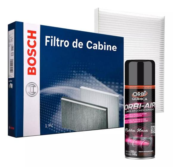 Imagem de Filtro Cabine Ar Condicionado Bosch + Spray Higienizador