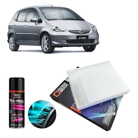 Imagem de Filtro Cabine Ar Condicionado + Higienizador Honda Fit