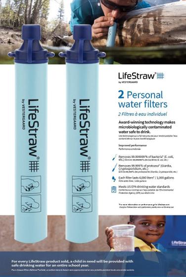 Imagem de Filtro de Água Pessoal para Caminhadas LifeStraw - Fácil de Usar e Transportar