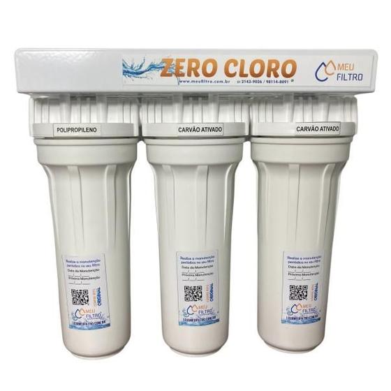 Imagem de Filtro de água ZERO CLORO 3 ESTÁGIOS
