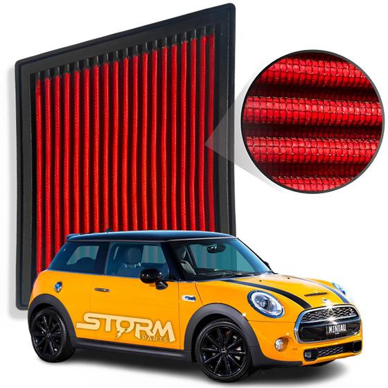 Imagem de Filtro de Ar Esportivo Mini Cooper S Motor 2.0 Turbo 2014 em diante modelo versão Top John Cooper Works Exclusive Sidewalk J Lavável potencia 2015