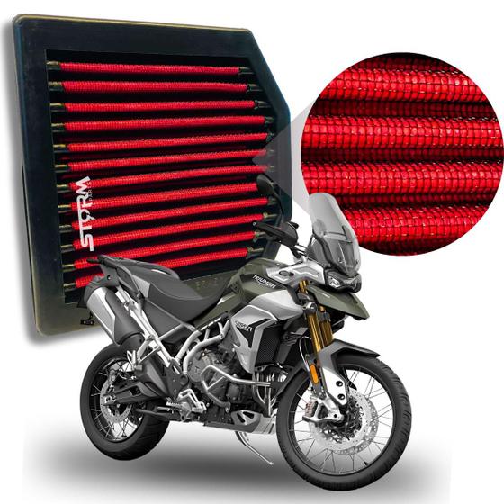 Imagem de Filtro De Ar Esportivo Moto Triumph Tiger 900 Gt Pro Ano 2020 a 2022 Lavável reutilizável