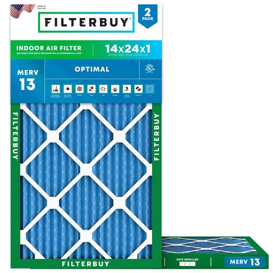 Imagem de Filtro de Ar Filterbuy MERV 13 (14x24x1) - Pacote com 2 - Defesa Ótima