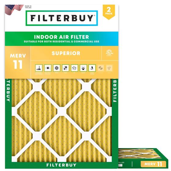 Imagem de Filtro de Ar MERV 11 (2 Unidades) - 22x24x1 - Defesa Alérgica - Substituição para Forno HVAC/AC