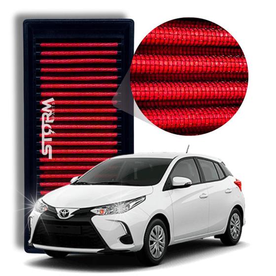 Imagem de Filtro de Ar Toyota Yaris Hatch Motor 1.3 1.4 Ano 2018 A 2022 Lavável Reutilizável Xls Cvt Xl Plus Connect Live Xs Manual X-way