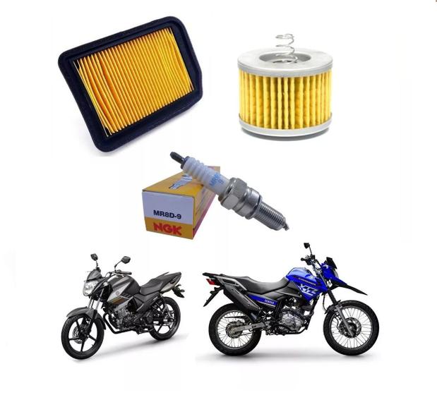 Imagem de Filtro De Ar Vedamotors + Filtro De Óleo + Vela Ngk MR8D9 Xtz 150 Crosser - Ybr 150 Factor - Ybr 150i Factor - Ys 150i Fazer De 2013 Ate 2019