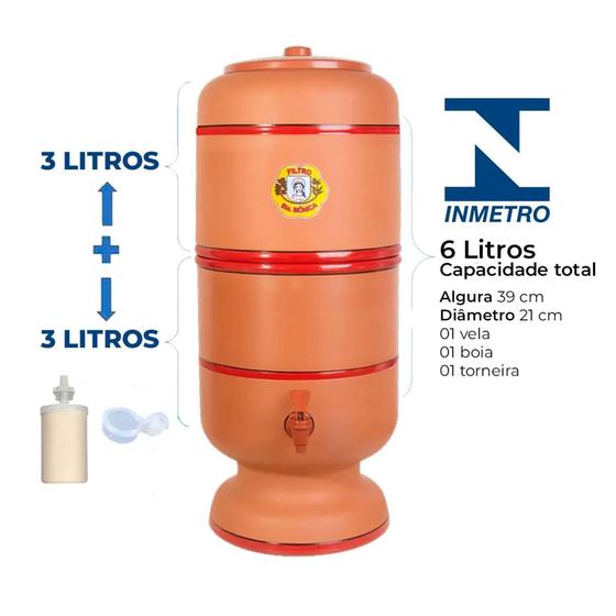 Filtro De Barro Capacidade Total 6 Litros ( 03 litros em cima + 03 litros embaixo ) - Santa Mônica é ruim? Filtro De Barro Capacidade Total 6 Litros ( 03 litros em cima + 03 litros embaixo ) - Santa Mônica é boa?