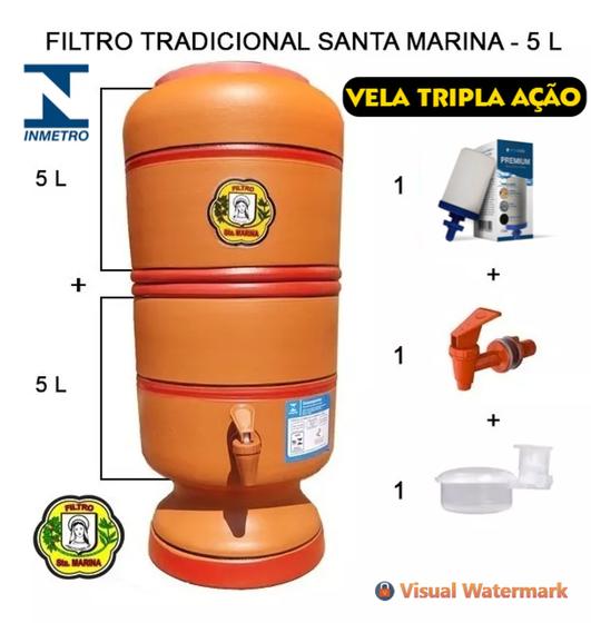 FILTRO DE BARRO (Nº2)5 LITROS COMPLETO COM VELA TRIPLA AÇÃO Menor preço em FILTRO DE BARRO (Nº2)5 LITROS COMPLETO COM VELA TRIPLA AÇÃO