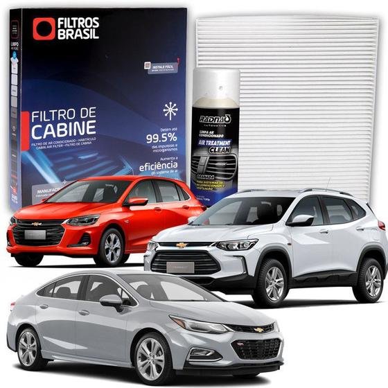 Imagem de Filtro de Cabine Ar Condicionado para GM Bolt EV Chevrolet Camaro Fifty Cruze Tracker + Higienizador Limpa Ar Automotivo