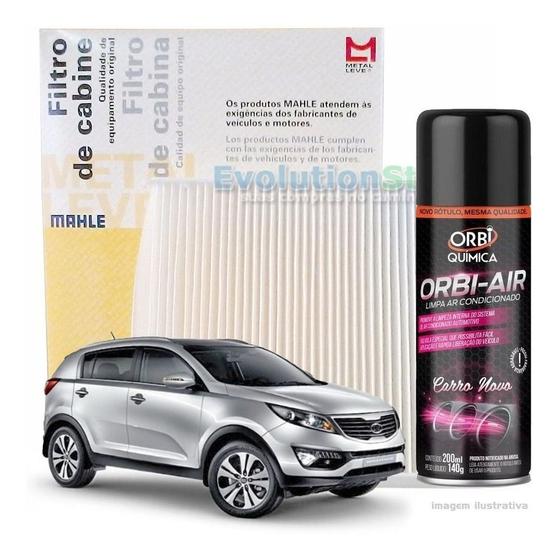 Imagem de Filtro De Cabine Ar Condicionado Sportage 2013 Com Spray Higienizador  Mahle MetalLeve LA301