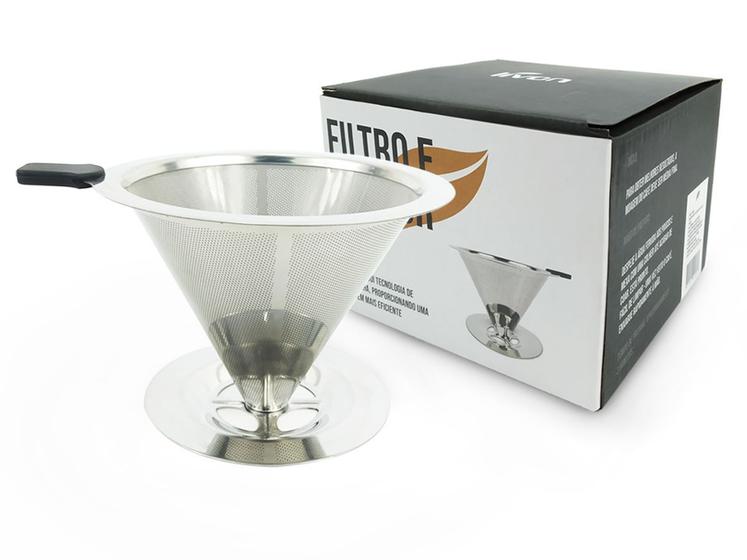 Imagem de Filtro de Café Aço Coador Inox Reutilizável Permanente Ecológico