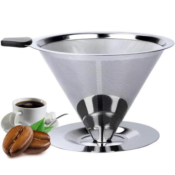 Filtro De Café Coador Inox 103 Grande Reutilizável Pour Over Menor preço em Filtro De Café Coador Inox 103 Grande Reutilizável Pour Over