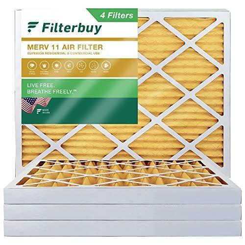 Imagem de Filtro de filtro 20x25x2 Filtro de ar MERV 11 Defesa alérgena (4-Pack), Substituição de filtros de ar do forno HVAC AC (Tamanho real: 19,50 x 24,50 x 1,75 polegadas)