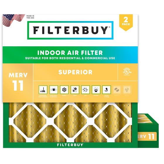 Imagem de Filtro de filtro 24x24x4 Filtro de ar MERV 11 Defesa alérgena (2-Pack), Substituição de filtros de ar do forno HVAC AC (Tamanho real: 23,38 x 23,38 x 3,63 polegadas)