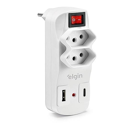 Imagem de Filtro De Linha 2 Tomadas +Usb+Tipoa+C 10Aelgin 46Rfl3020Usb