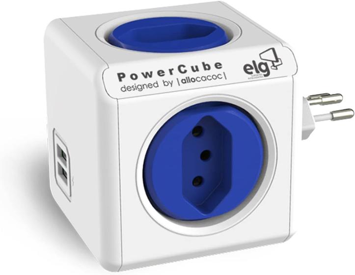 Imagem de Filtro De Linha 4 Tomadas + 2 Usb 2.4A Powercube ELG Multiplo 10A