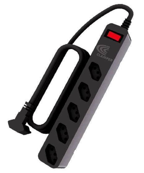 Filtro de linha 5 tomadas iClamper Energia 5 - Proteção contra raios e surtos - Preto - DPS 10872 Menor preço em Filtro de linha 5 tomadas iClamper Energia 5 - Proteção contra raios e surtos - Preto - DPS 10872