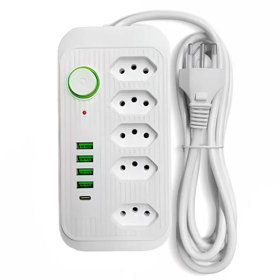 Filtro de Linha Bivolt 110v/220v Elétrico Energia Extensão Régua C/ 5 Tomadas Entradas P/ Cabo USB e USB-C - Kapbom é boa?