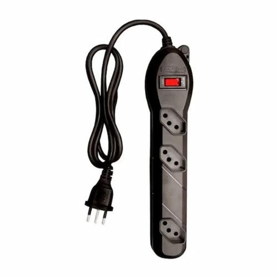 Imagem de Filtro de Linha Com 3 Tomadas Preto 2P+T 10A 1,20M Bivolt QFL3P