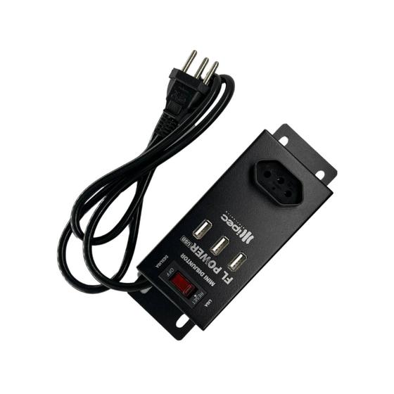 Imagem de Filtro de linha fl power nano preto 01 tomada 03 usb  ipec