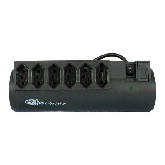 Filtro de Linha PW com Proteção Contra Surtos, Bivolt, 6 Tomadas, Preto ...