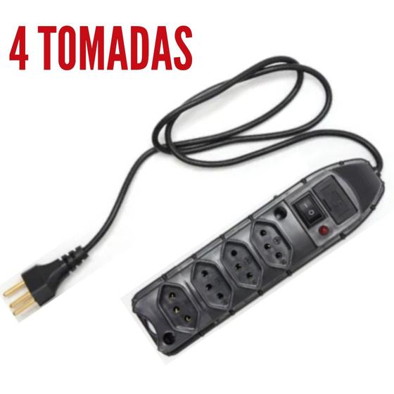 Imagem de Filtro de Linha Régua 3, 4, 5 e 6 Tomadas Tripolar 10A C/ Fusível Proteção P/ Tv Som Computador