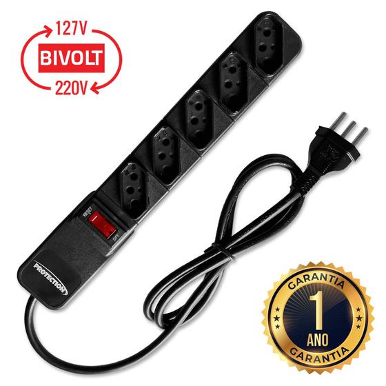 Filtro De Linha Régua De 5 Tomadas Bivolt Pt-605 Protection Menor preço em Filtro De Linha Régua De 5 Tomadas Bivolt Pt-605 Protection