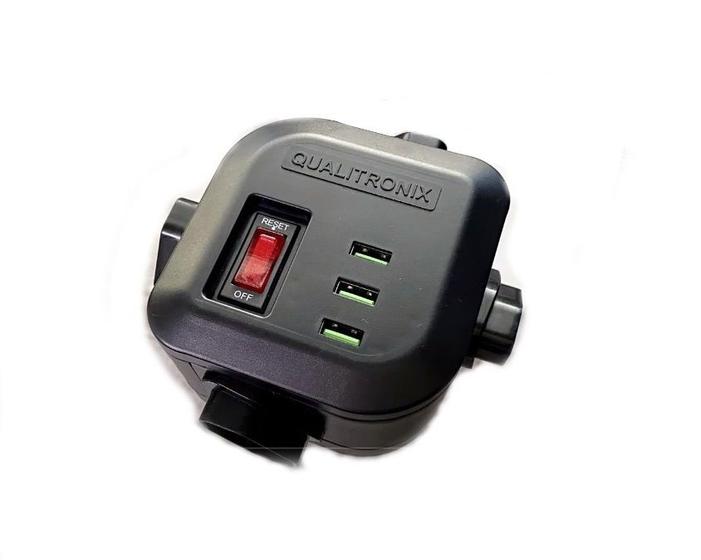 Filtro De Linha Torre Qualitronix 3 Usb 4 Tomadas Preto Menor preço em Filtro De Linha Torre Qualitronix 3 Usb 4 Tomadas Preto