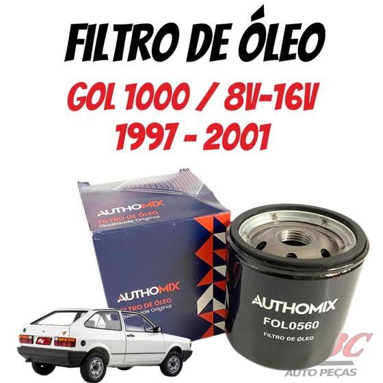 Imagem de Filtro De Óleo Gol MI 8V/16V motor AT 1.0 1997-2001