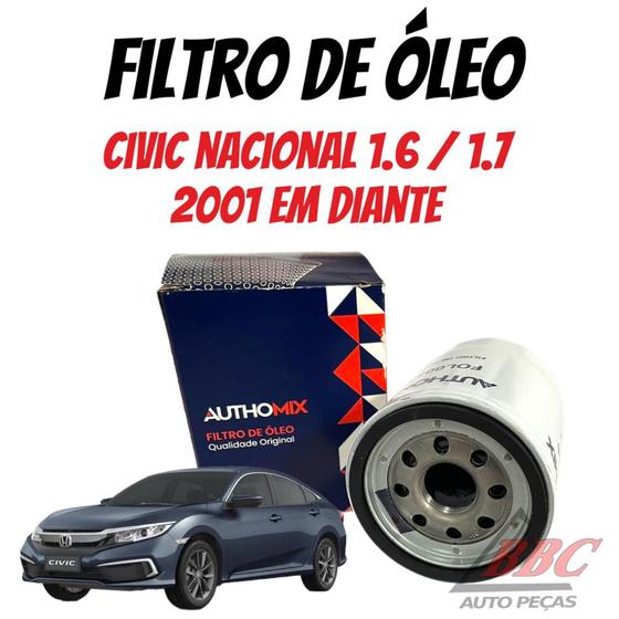 Imagem de Filtro De Óleo HONDA Civic 1.6/1.7 2001 em diante