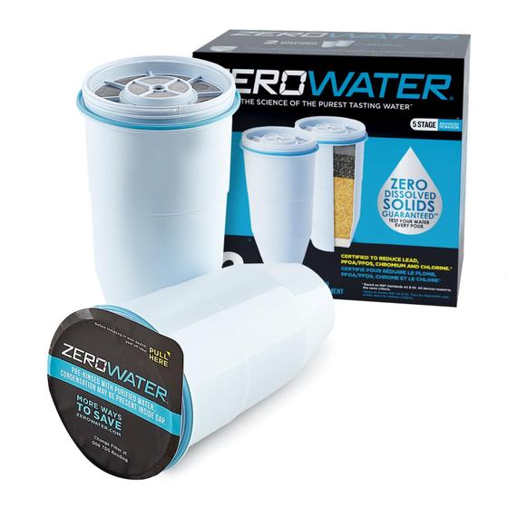Imagem de Filtro de Reposição ZeroWater 5 Estágios - Pacote com 2 (0 TDS)