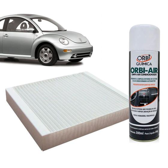 Imagem de Filtro do Ar Condicionado Cabine Vw Bora Golf New Beetle Passat Polo Classic Van 1995 em diante + Higienizador