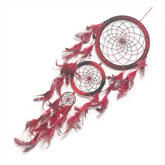 Imagem de Filtro dos sonhos Cinza de penas aro grande decorativo decoração de casa Amuleto aros 60cm