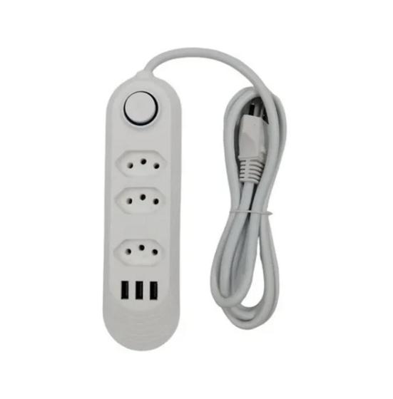 Filtro Linha 3 Tomadas 3 Usb 10a Extensão Elétrica Bivolt 2m - Gn Menor preço em Filtro Linha 3 Tomadas 3 Usb 10a Extensão Elétrica Bivolt 2m - Gn