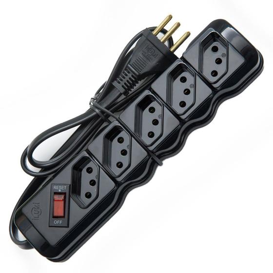 Imagem de Filtro linha 5 tomada régua protege pc computador eletrônico