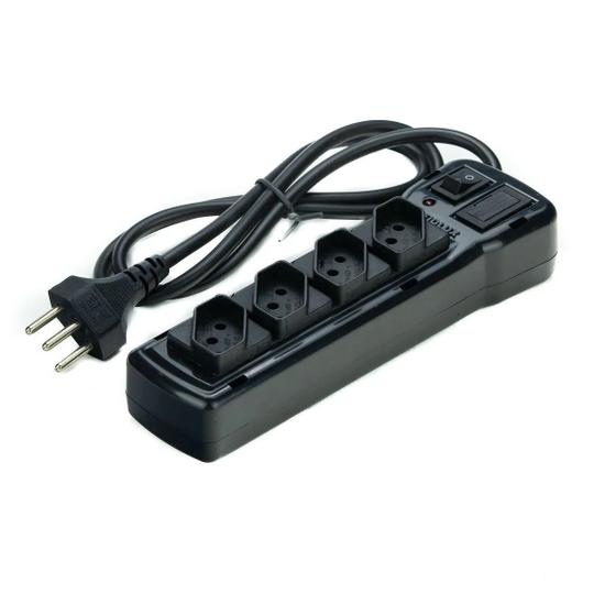 Imagem de Filtro linha com fusivel led proteção nbr 3p 5 tomadas bivolt fiolux flowpack