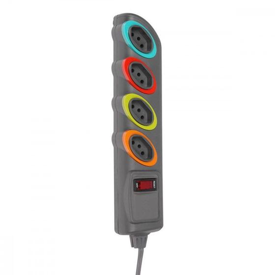 Imagem de Filtro Linha Daneva 4 Tomadas Bivolt Grafite Dn1646
