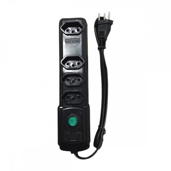 Imagem de Filtro Linha Naticon 4 Tomada  Bivolt Preto