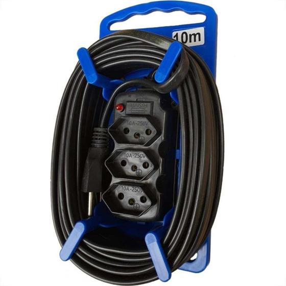 Imagem de Filtro Linha Plastico Asantos Com Fusivel 3Tomadas 2Polo+Terra 5M Com Suporte 2129