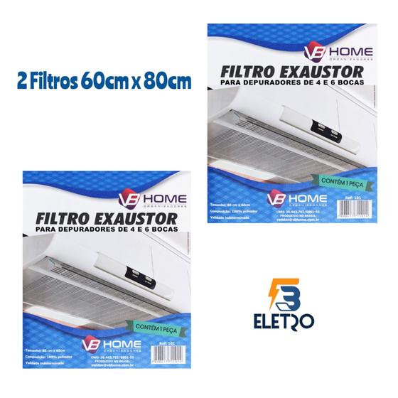 Imagem de Filtro Manta 2 Unidades de 60x80cm Para Depuradores Coifas Universal