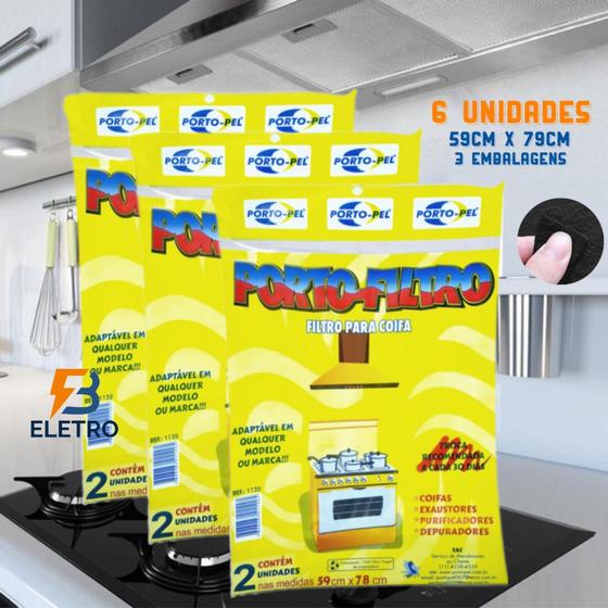 Imagem de Filtro Manta 6 Unidades para Coifa Depurador Exaustor Colormaq Sugar 4 a 6 Bocas