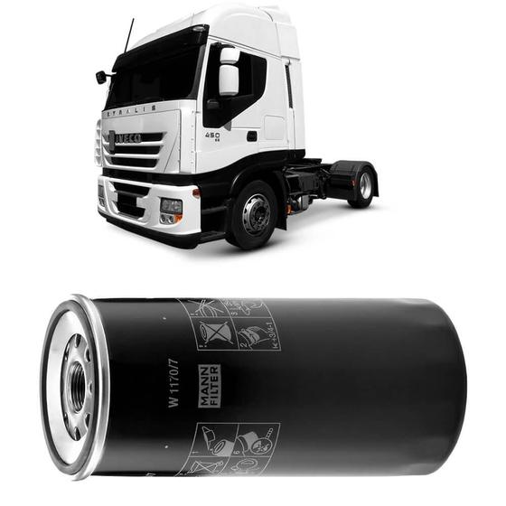 Imagem de Filtro Óleo Iveco Stralis Cursor 9 13 2005 a 2021 MANN-FILTER W1170/7