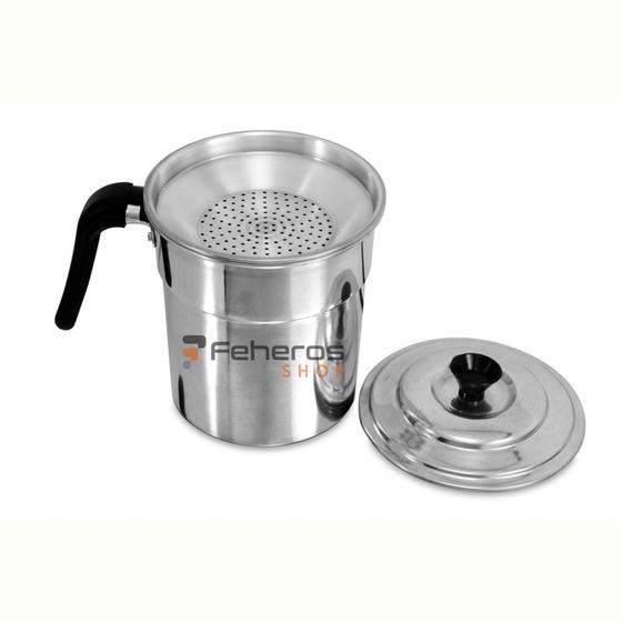 Filtro Para Óleo de Cozinha 0,9 Litros Alumínio Polido Com Orla Menor preço em Filtro Para Óleo de Cozinha 0,9 Litros Alumínio Polido Com Orla