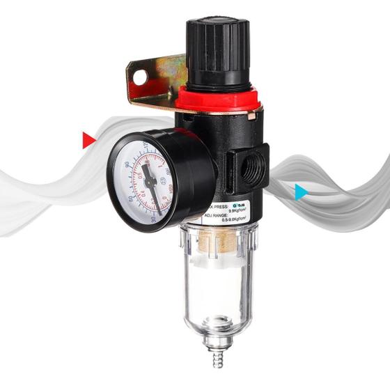 Imagem de Filtro Regulador Ar Compressor 1/4 Motomil Com Manometro