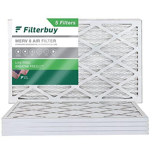 Imagem de Filtrobu 14x25x1 Filtro de ar MERV 8 Defesa de Poeira (5-Pack), Substituição de filtros de ar do forno HVAC AC (Tamanho real: 13,50 x 24,50 x 0,75 polegadas)