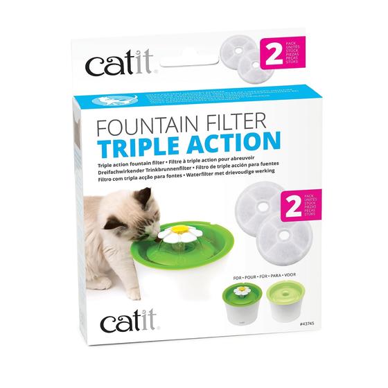 Imagem de Filtros de reposição para fontes de água Catit, pacote com 2 unidades, Triple Action