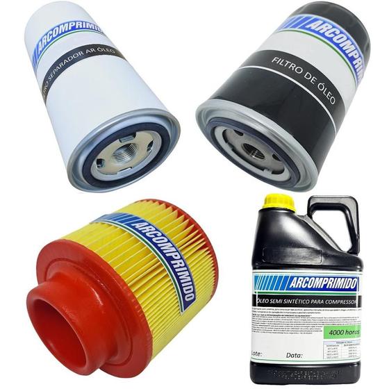 Imagem de Filtros e 5L Óleo Lubrificante para Compressor Compair L11