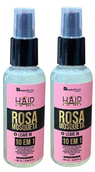 Imagem de FINALIZADOR LEAVE IN ROSA MOSQUETA  10 EM 1 120ml  NATUFLORES Kit 2und