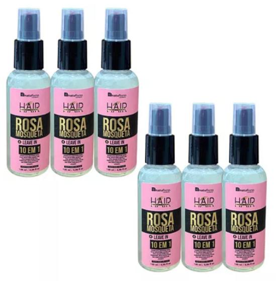 Imagem de FINALIZADOR LEAVE IN ROSA MOSQUETA  10 EM 1 120ml  NATUFLORES Kit 6und